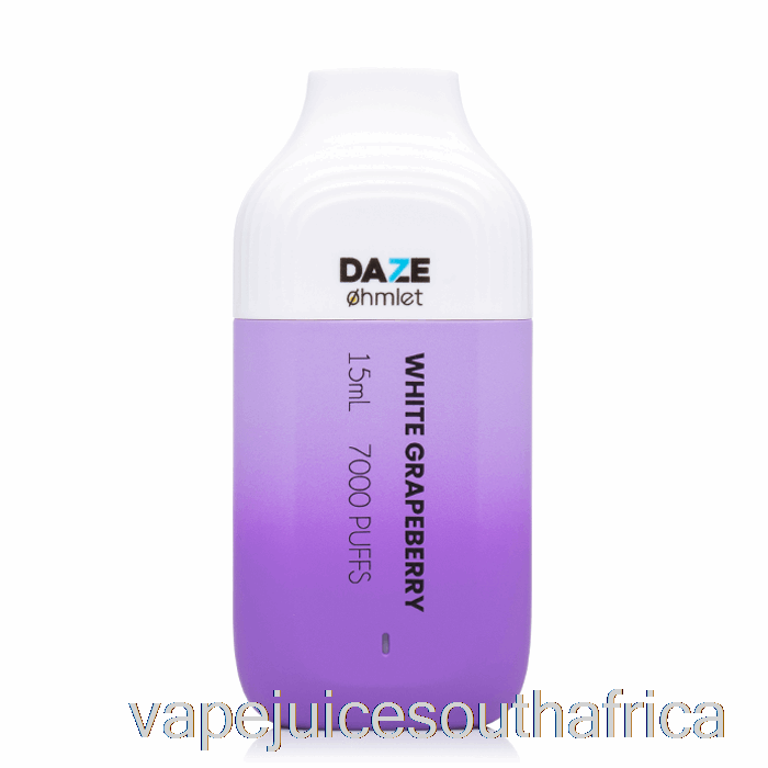 Vape Juice South Africa 7 Daze Ohmlet 7000 0% Zero Nicotine Disposable White Grapeberry